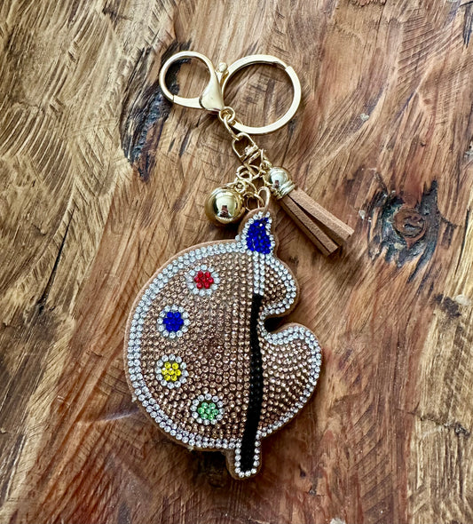 Rhinestone Keychain // Paint Pallet