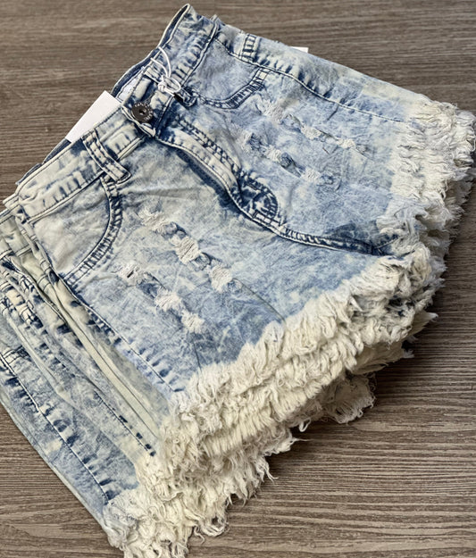 Bleached Denim Shorts