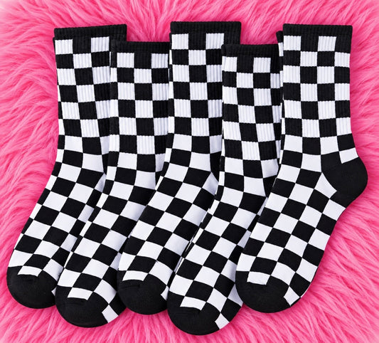 Checkered Socks // Black