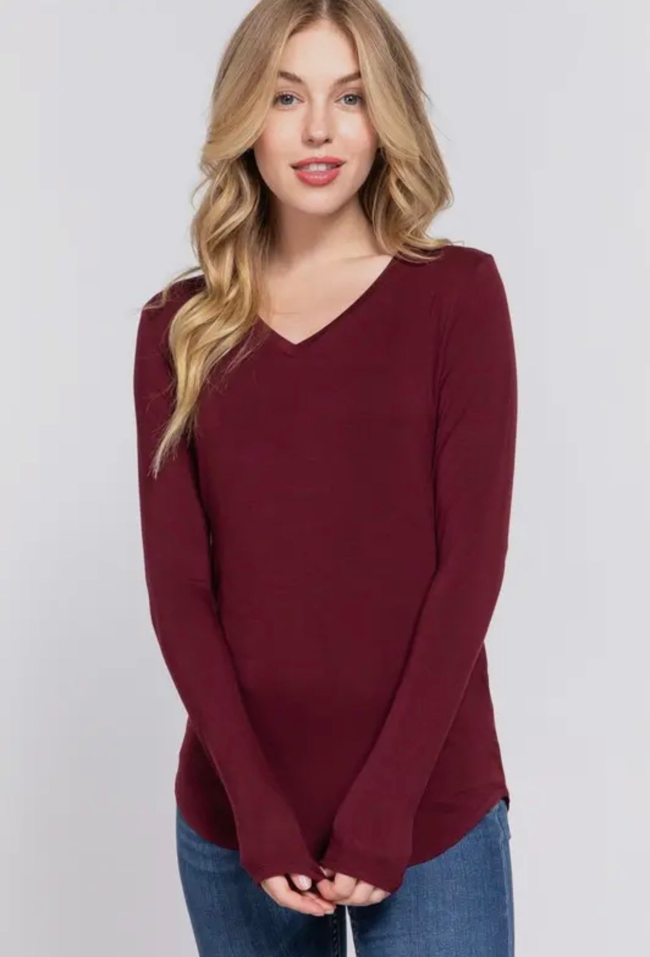 V-Neck Tunic // Wine
