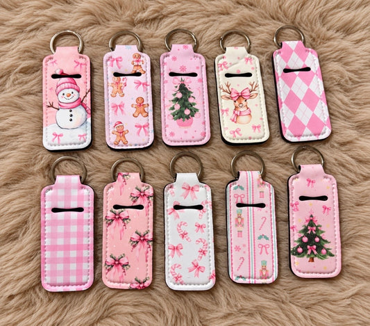 Pink Christmas Chapstick Holder