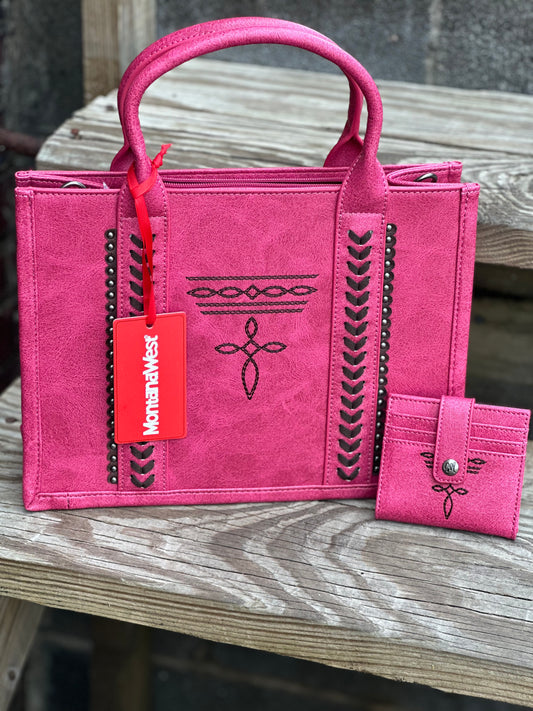 Hot Pink Montana West Handbag W/ Wallet