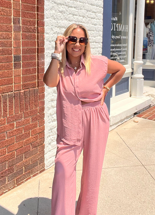 Carolina Waves Button Tunic // Blush