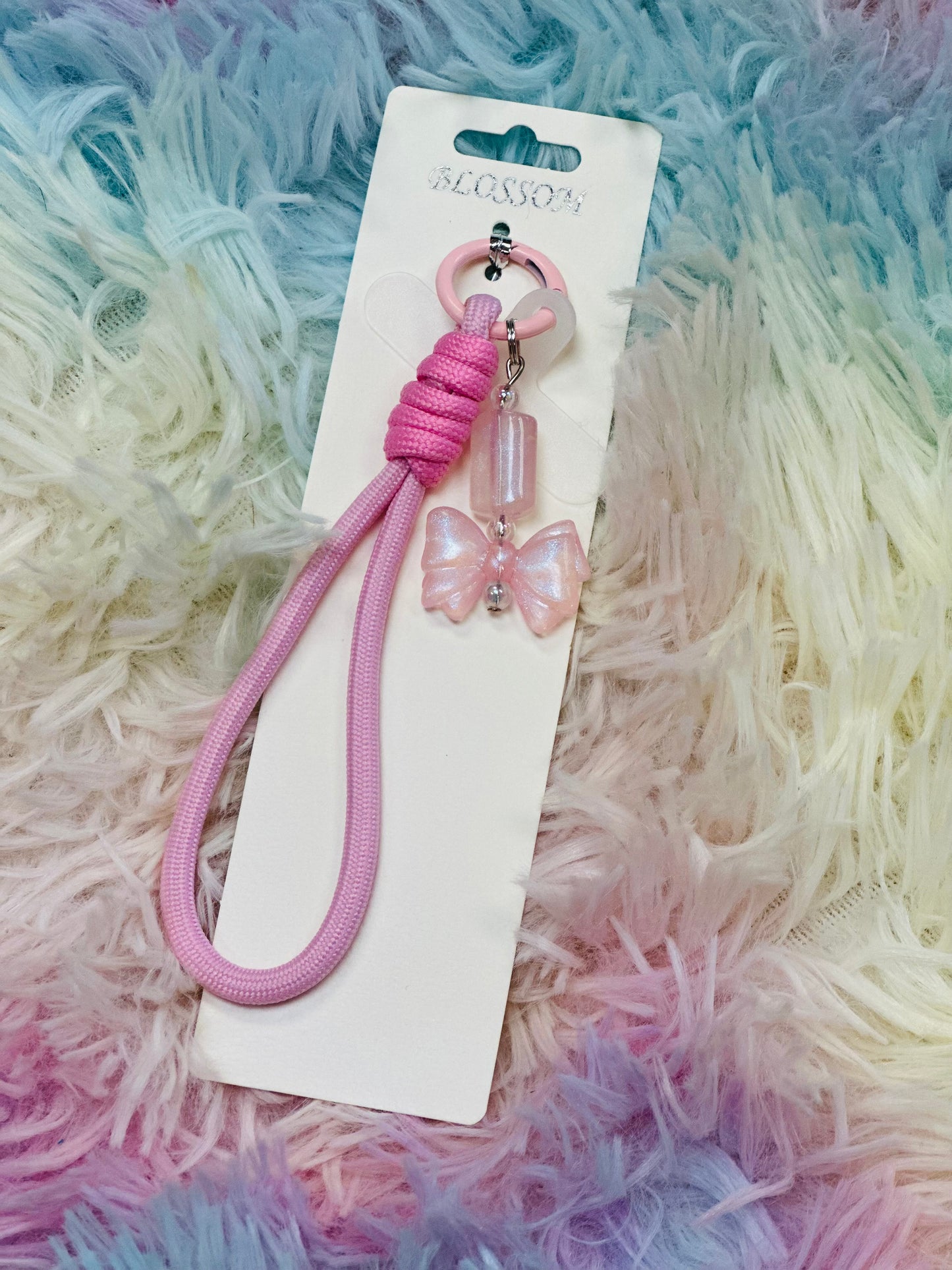 Bow Keychain / Phone Charm // Pink