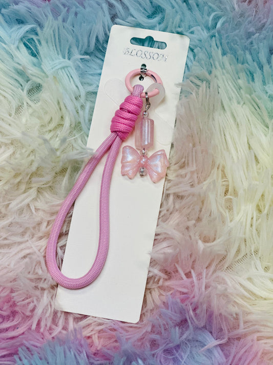 Bow Keychain / Phone Charm // Pink