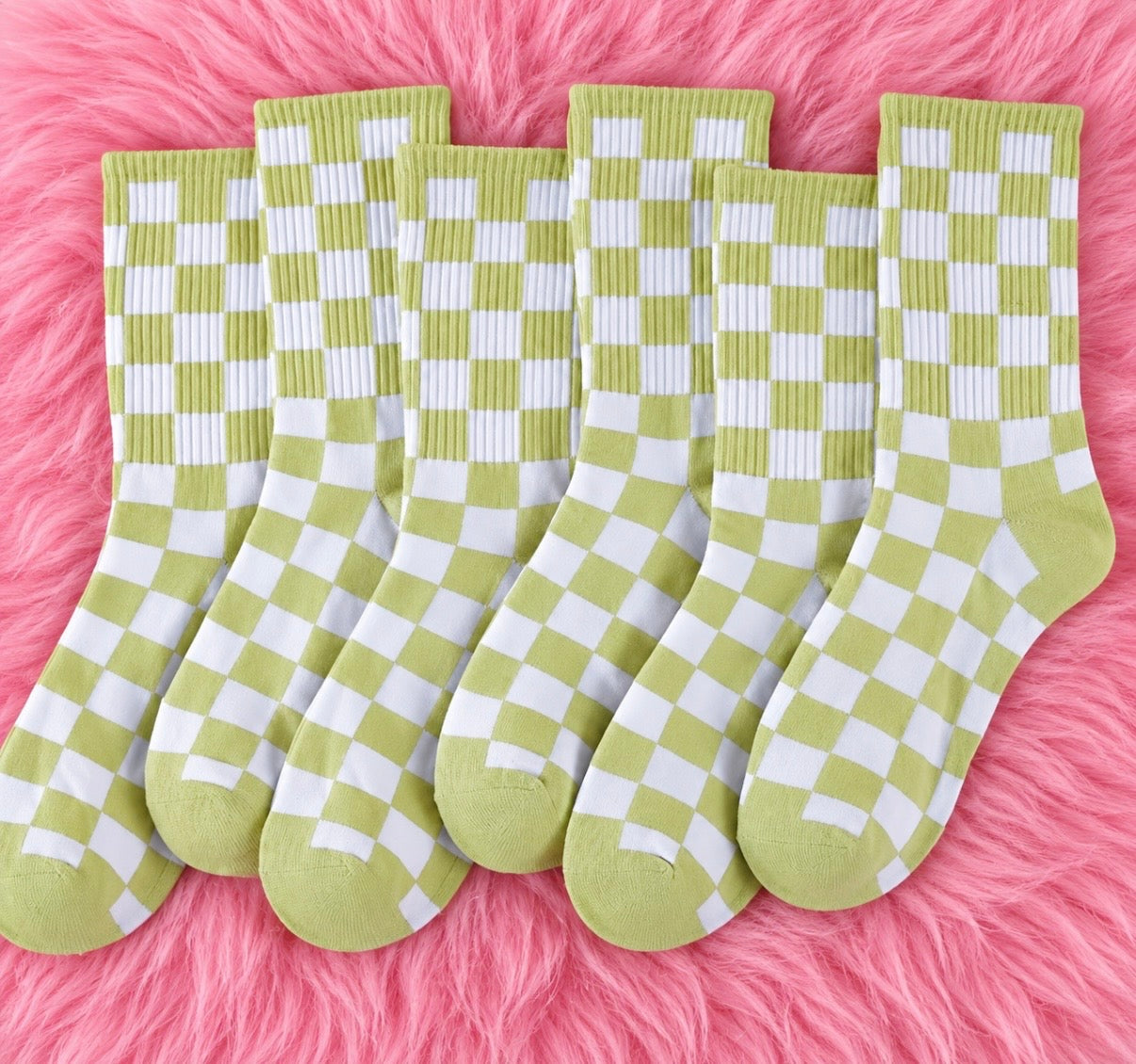 Checkered Socks // Kiwi
