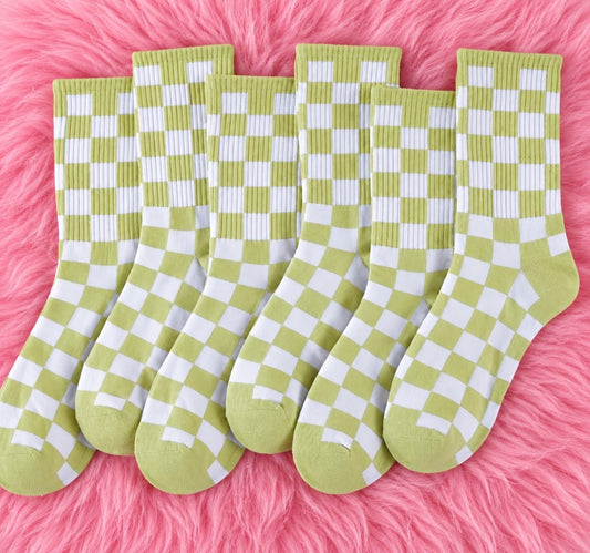 Checkered Socks // Kiwi