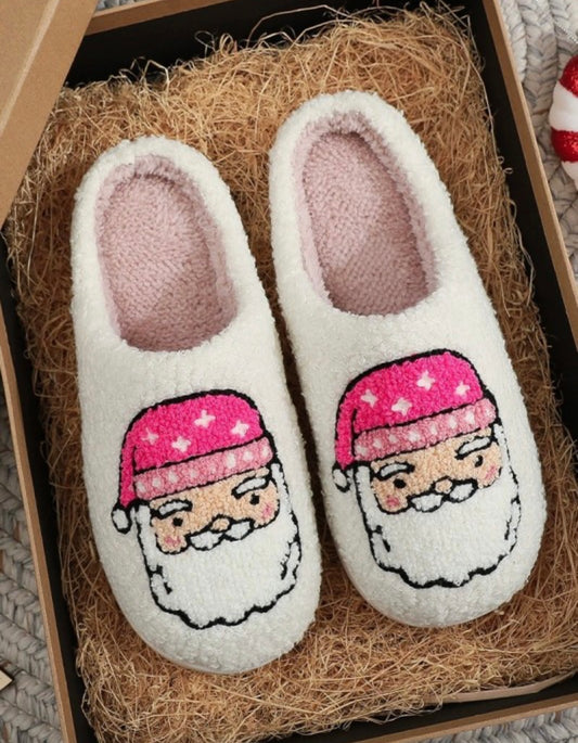 Pink Santa Slippers