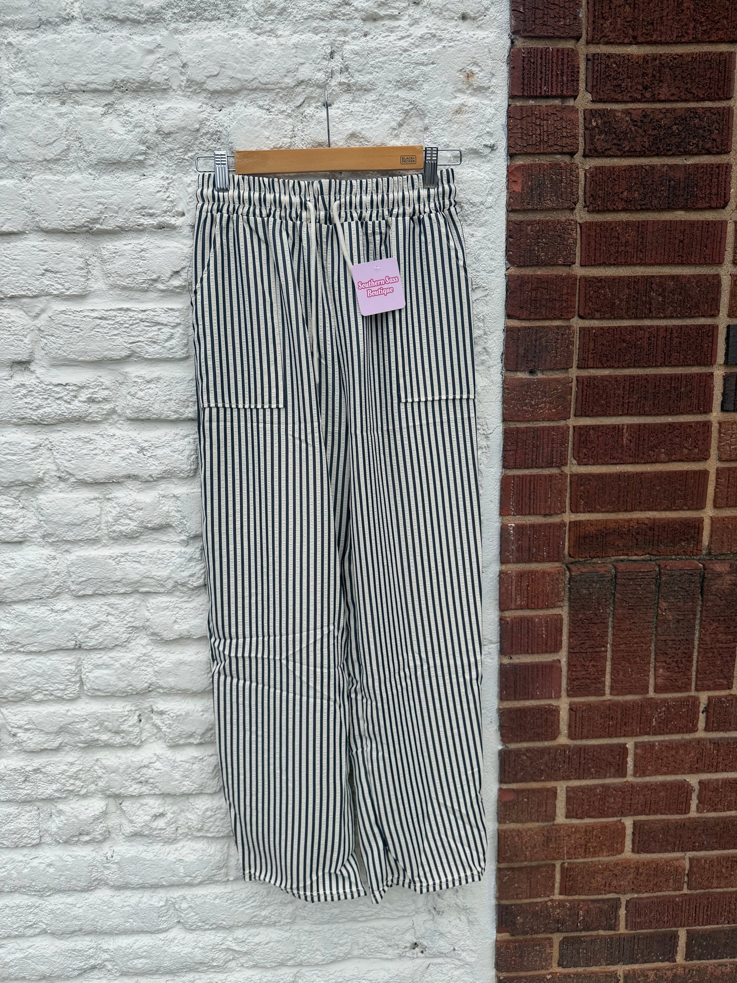 Sandy Shore Striped Pants // Navy