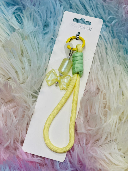 Bow Keychain / Phone Charm // Yellow