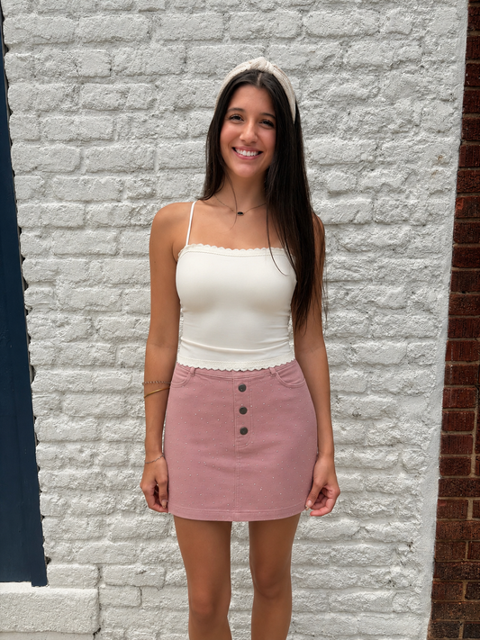 Starlight Studded Skort // Rose