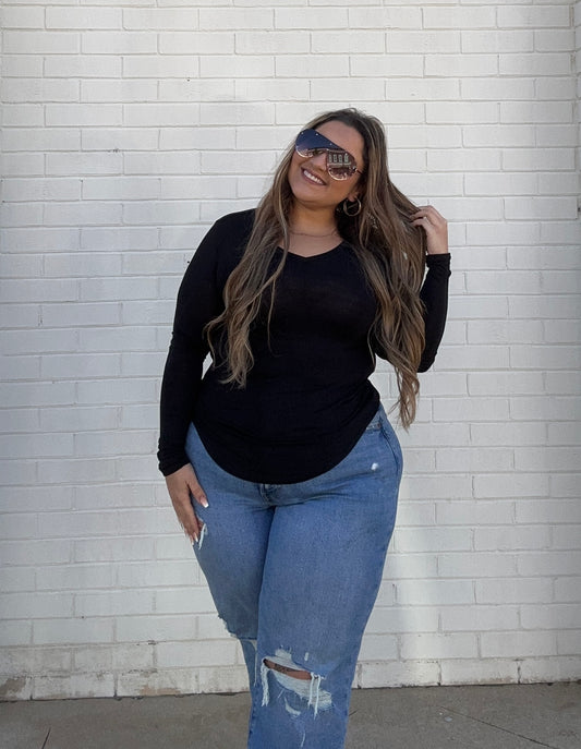 V-Neck Tunic // Black