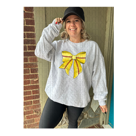PREORDER : Softball Bow // Graphic Sweatshirt