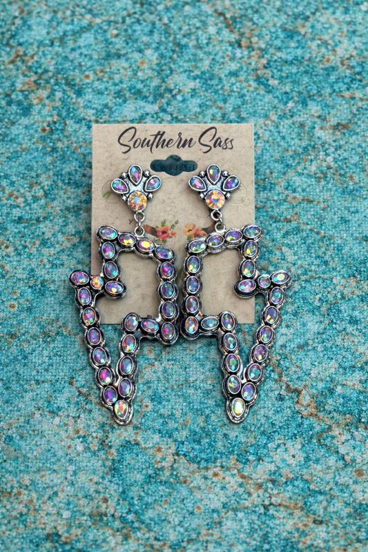 Rhinestone Lightening Bolt Earrings