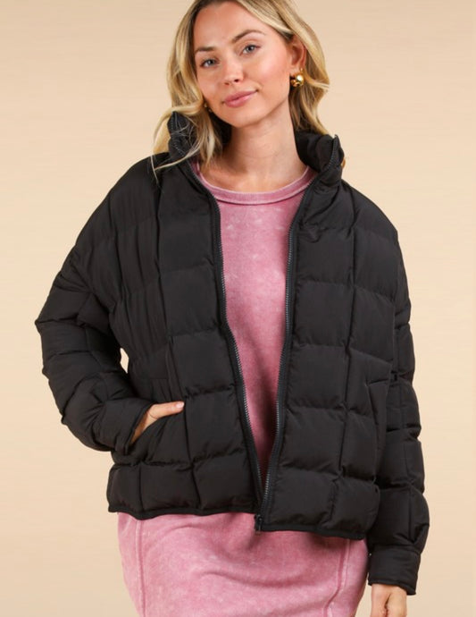 Whatever You Feel Puffer Jacket // Black