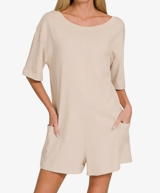 Reversible Beige Romper