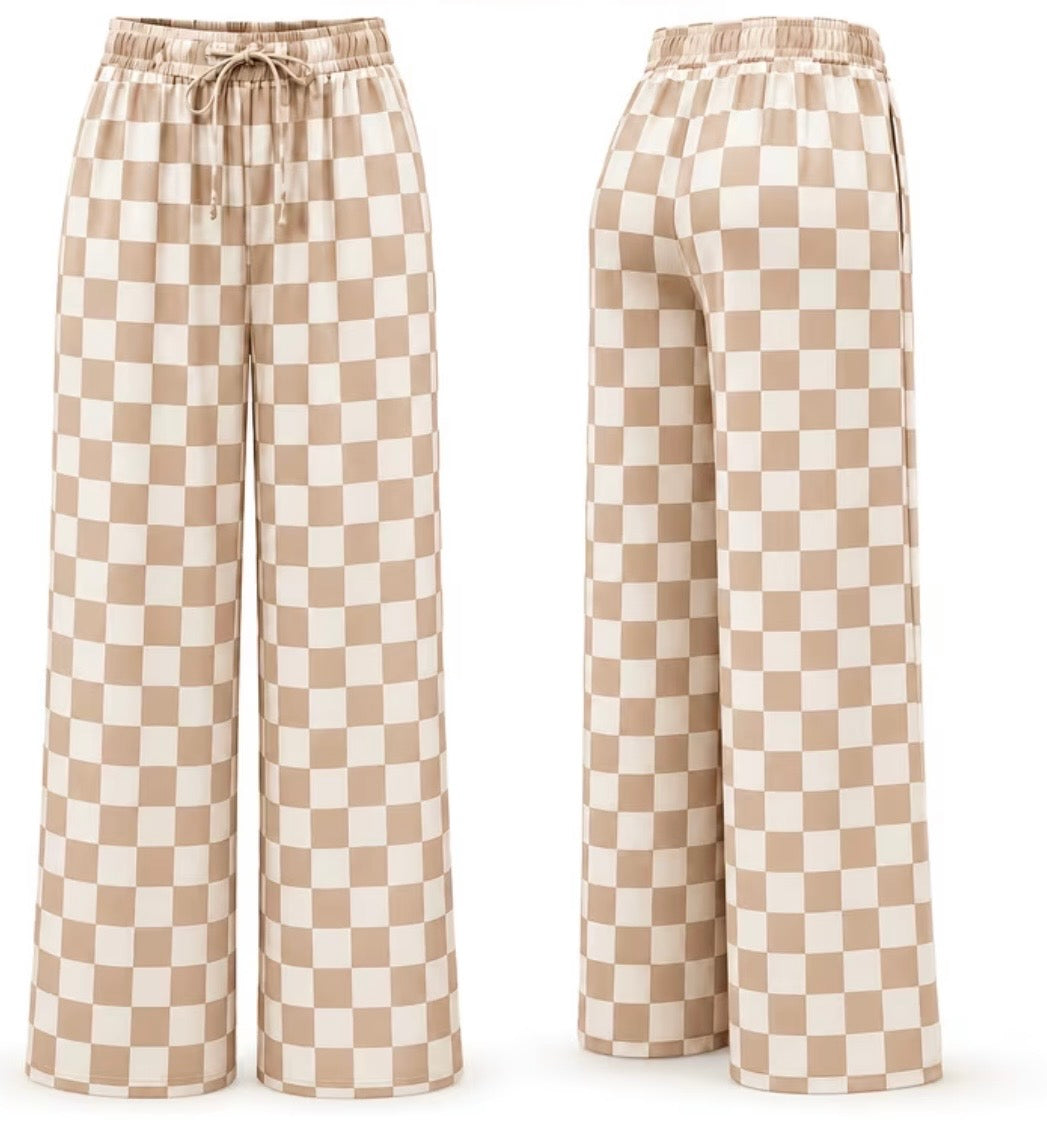 Khaki Checkered Pants