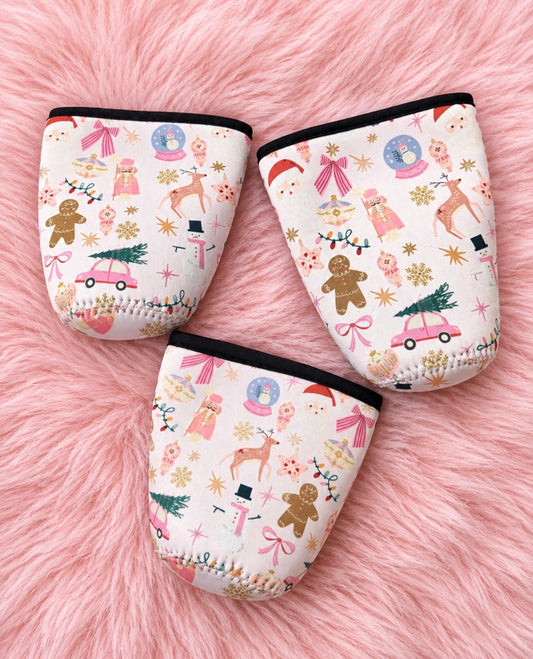 Pink Christmas Koozie