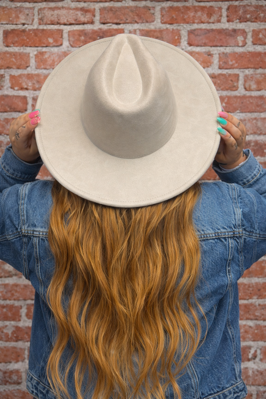 Light Suede Brim Hat // Ivory
