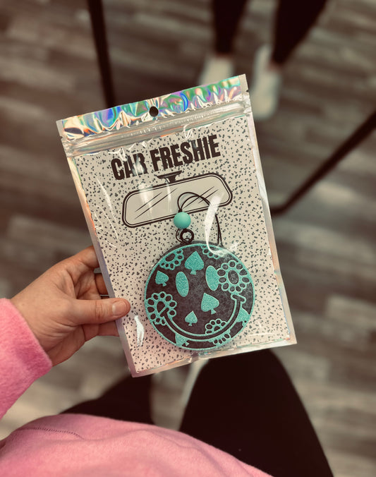 Western Smiley (Mint) - Black Ice // Car Freshie