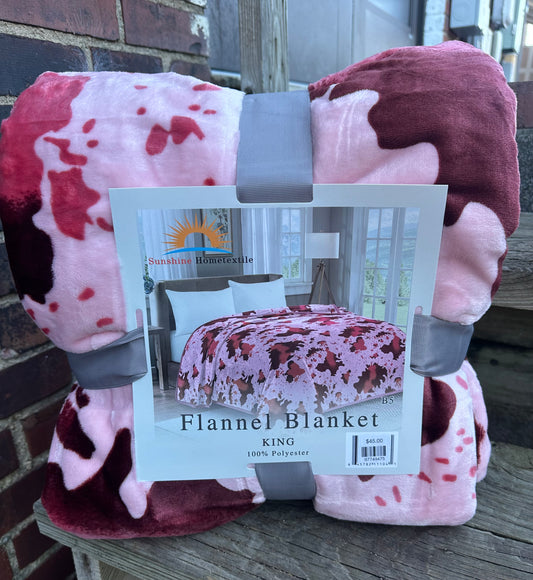 Pink Cow Print // King