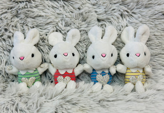 Striped Bunny Bag Charm