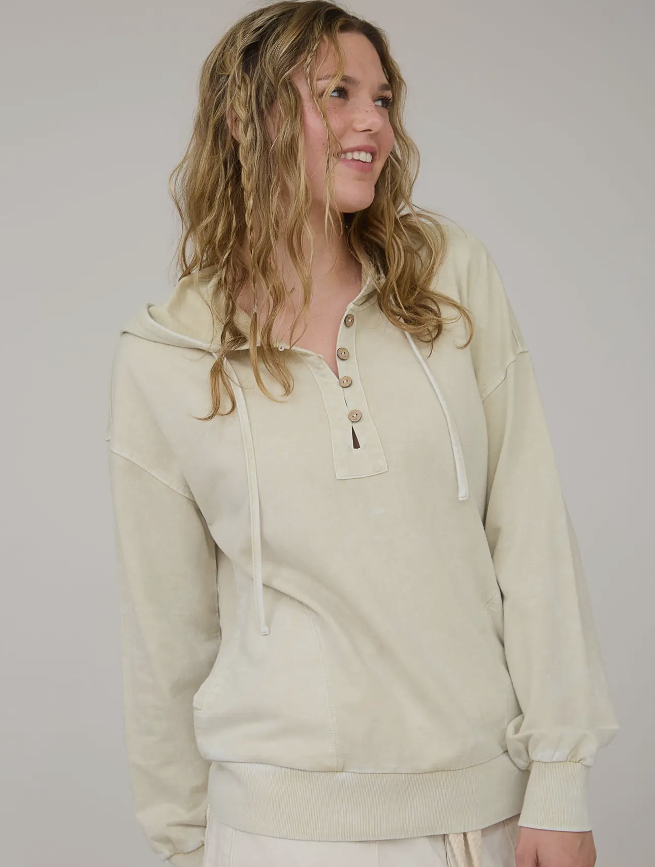 Acid Wash Sweatshirt Oatmeal