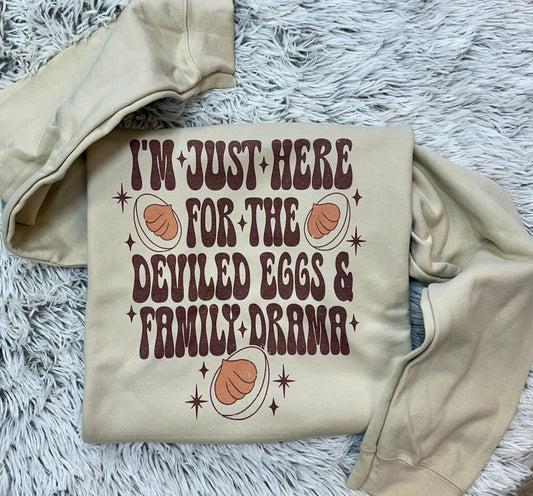 Deviled eggs and Family Drama// Graphic Sweatshirt