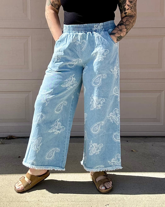 Paisley Denim Pants