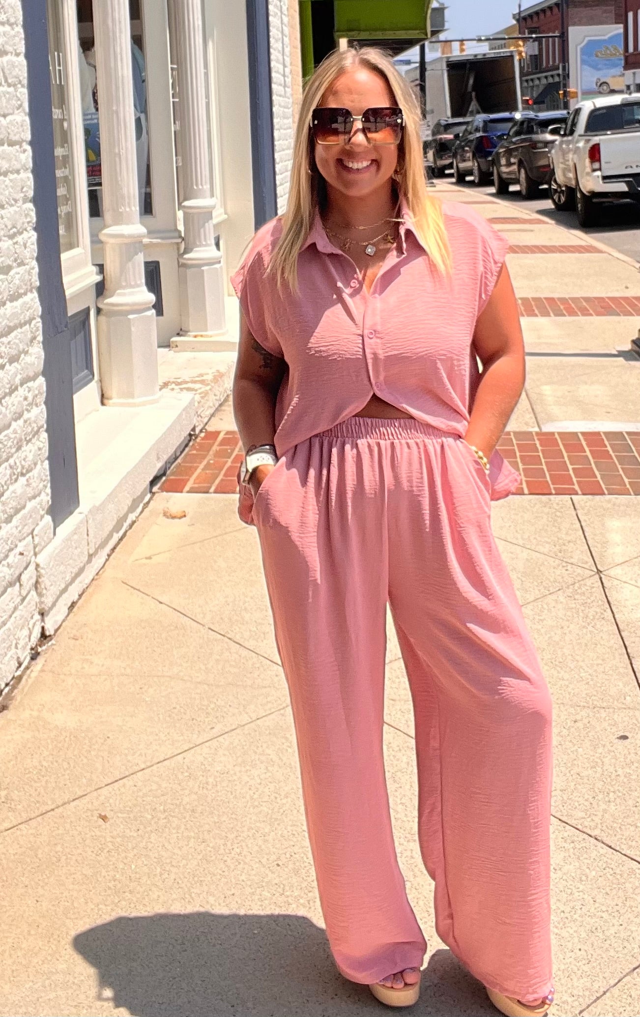 Carolina Waves Button Tunic // Blush