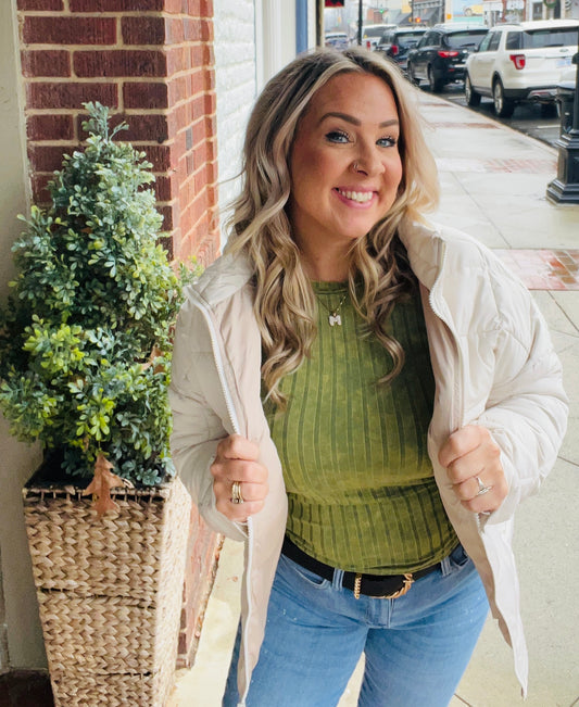 Whatever You Feel Puffer Jacket // 
Cream