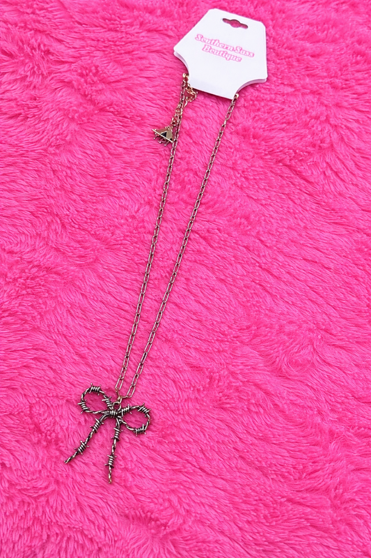 Bobwire Bow Necklace ￼