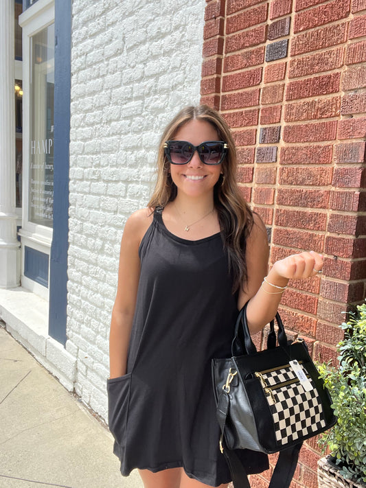 Mini Dress With Built-in Romper Liner // Black