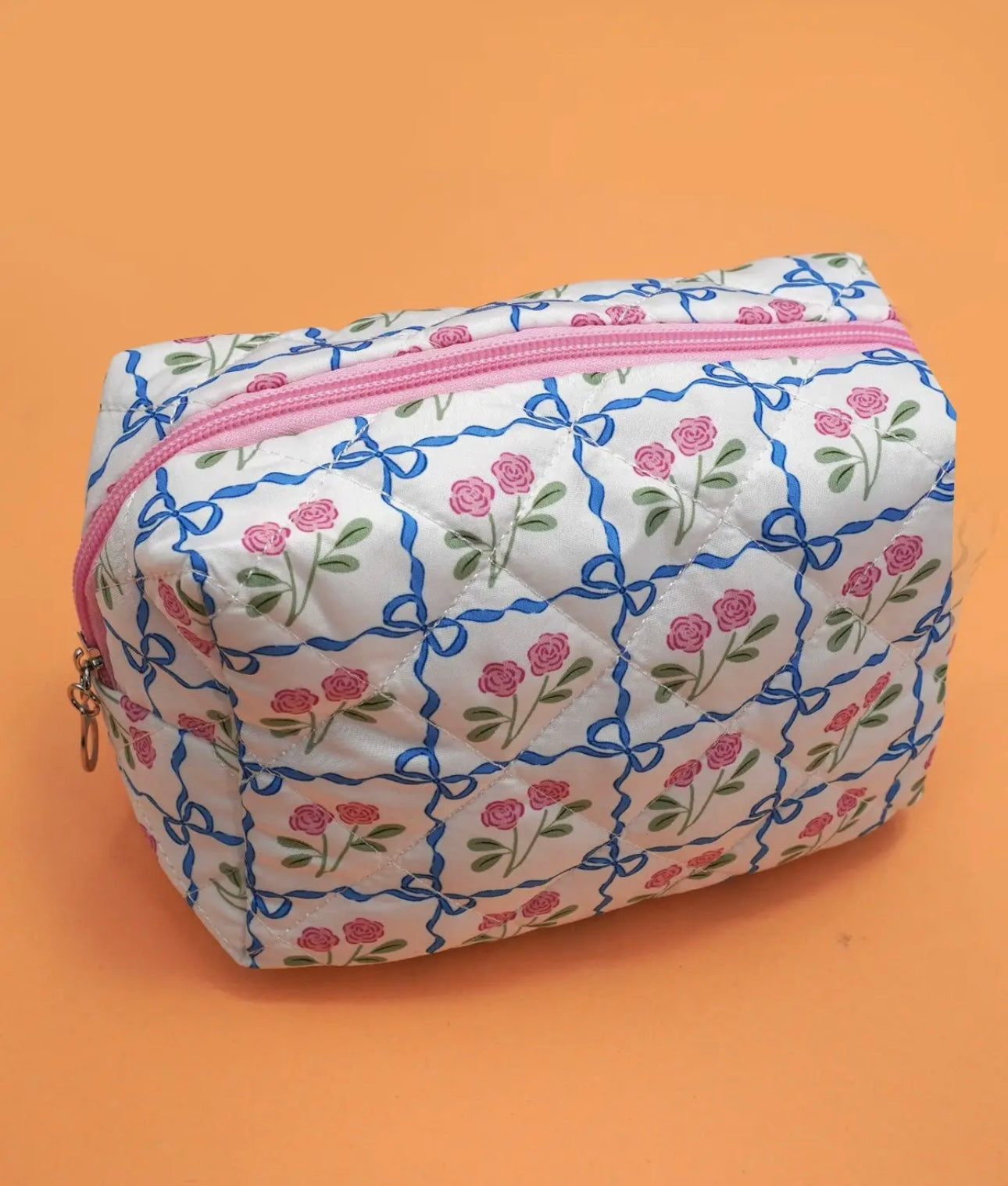 Floral Toile Pattern Makeup Cosmetic
Pouch Bag