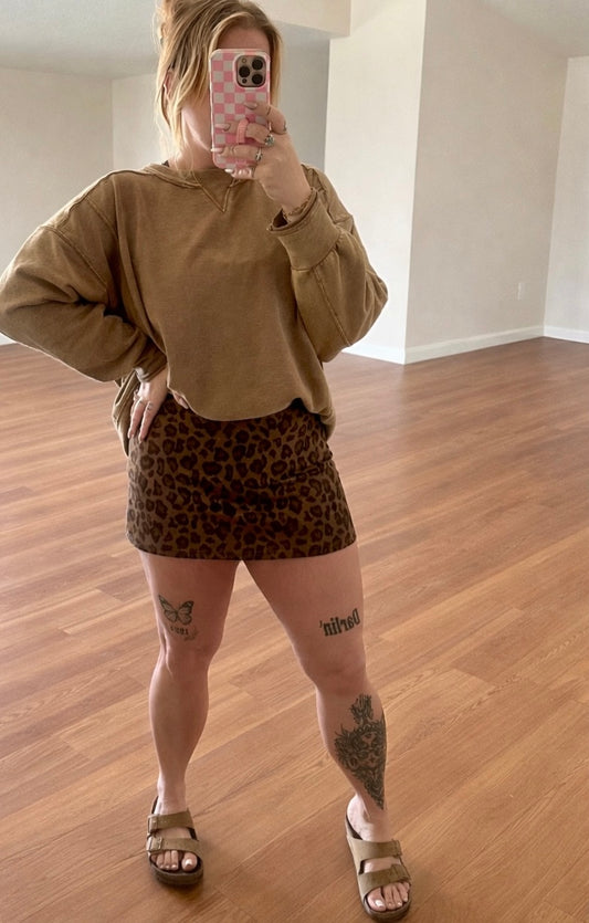 Ultra Mini Leopard Skort