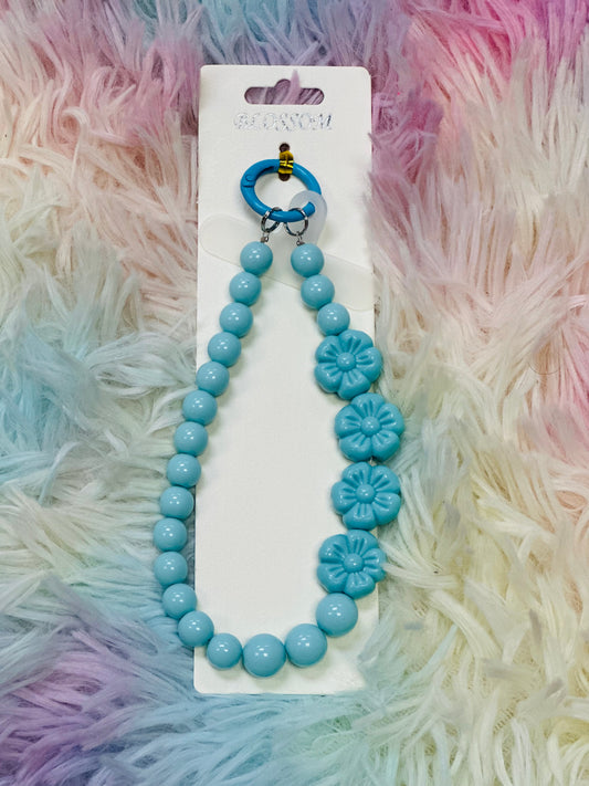 Flower Pop Keychain / Phone Charm // Blue