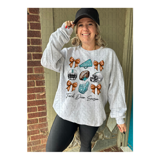 PREORDER : Miami Dolphins - Football Game Day Coquette // Graphic Sweatshirt