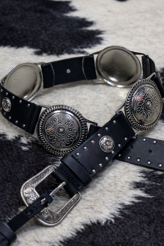 Oversized Concho Belt // Black