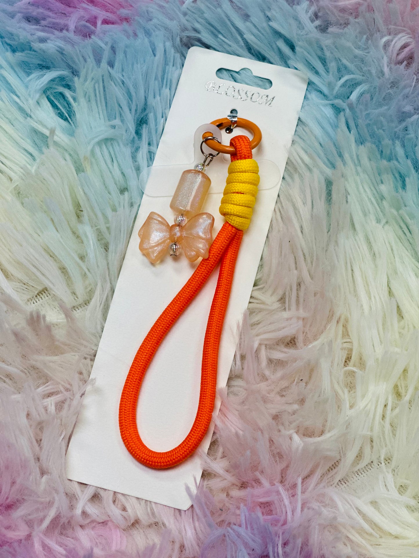 Bow Keychain / Phone Charm // Orange