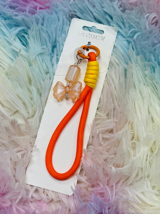 Bow Keychain / Phone Charm // Orange