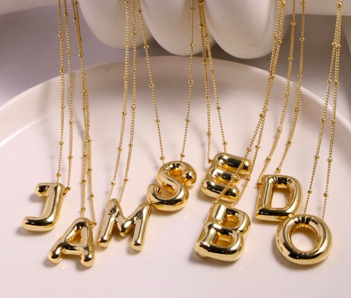 Bubble Initial Necklace