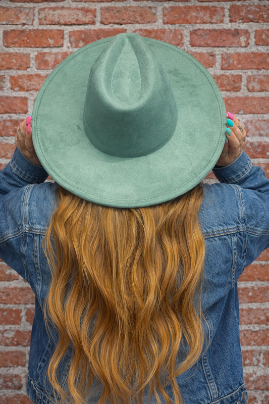 Light Suede Brim Hat // Sage