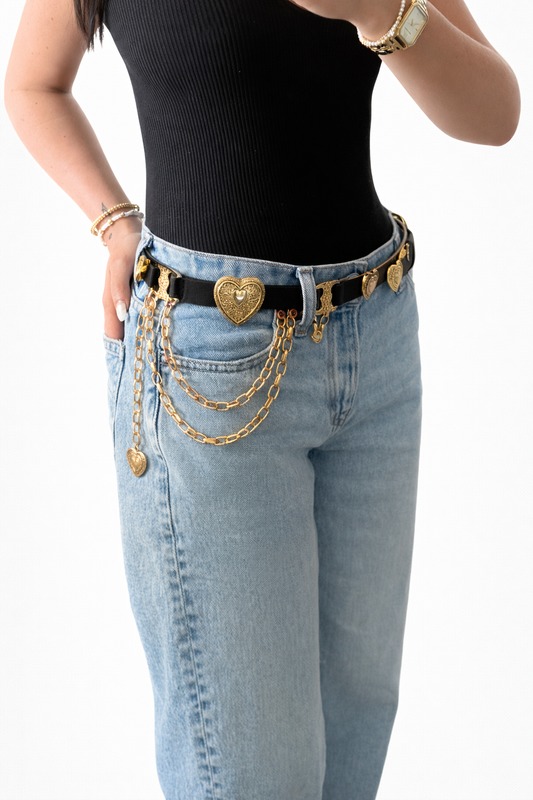 Edgy Western Chain Belt // Black