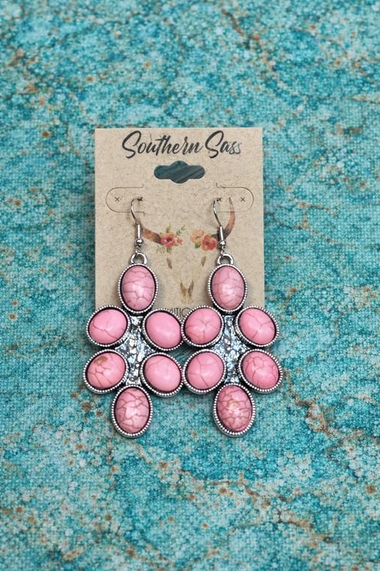 Pink Turquoise Earrings
