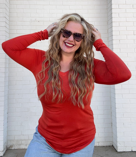 V-Neck Tunic // Burnt