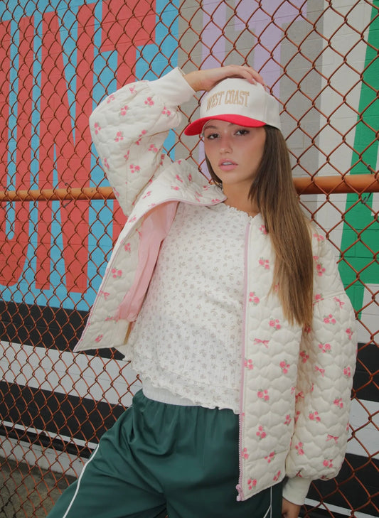 Floral Oversized Quilted Jacket