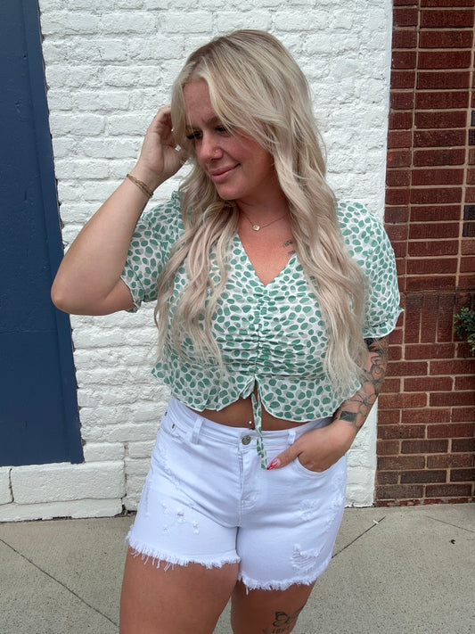 Pure White Denim Shorts