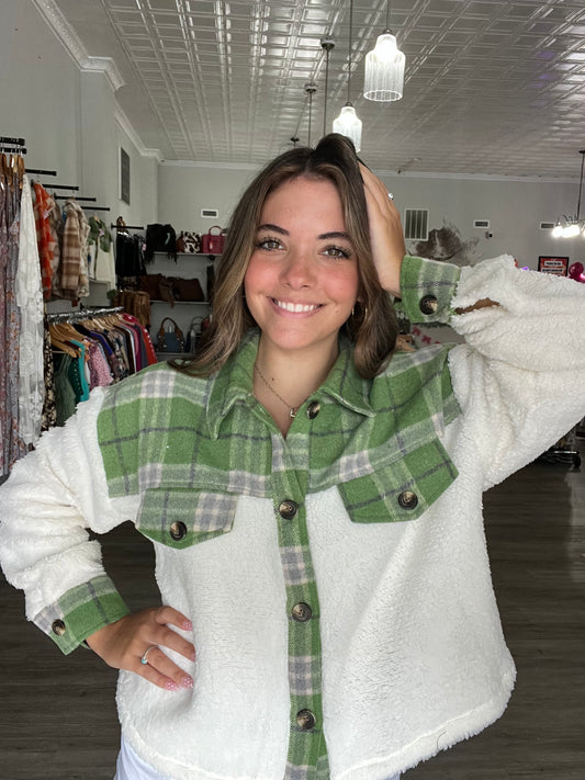 Green Plaid Shacket