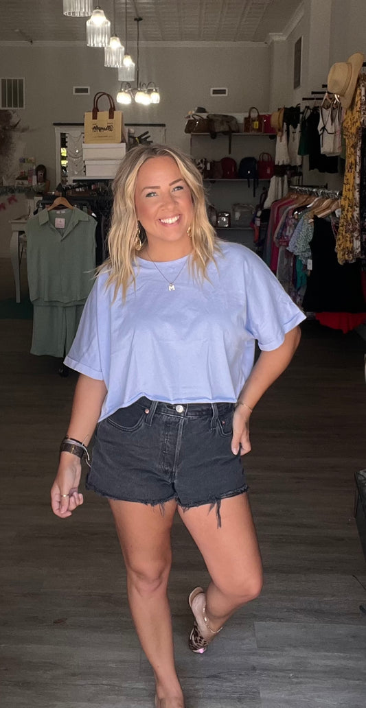 Make It Burn Crop // Blue
