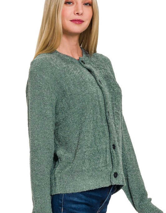 5 Button Cardigan // Jade